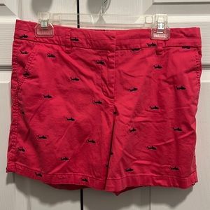 British Khaki size 8 shorts; hot pink with navy blue sharks
